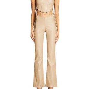 I.AM.GIA faux leather tie pants